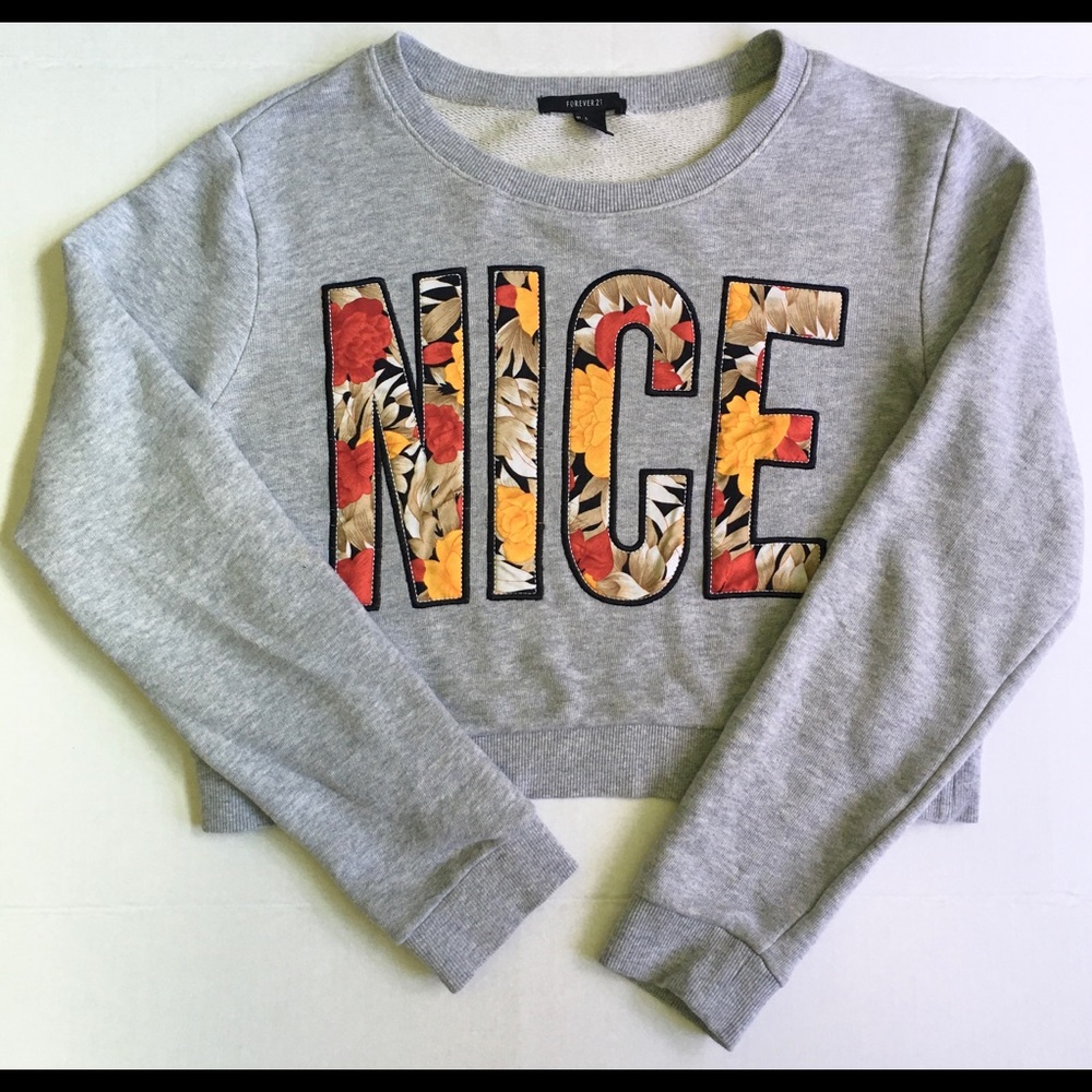 Gray “Nice” Forever 21 Sweater